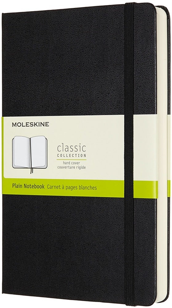 Moleskine Notizbuch, 130 × 210 mm, blanko, Leimbindung, Hardcover, 400 Seiten, 70 g/m² – schwarz