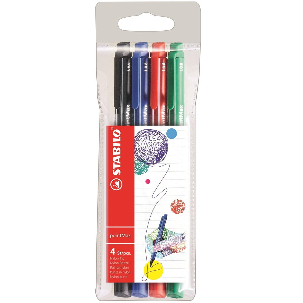 STABILO Filzstifte, Strichbreite 0,8 mm, 4 Farben