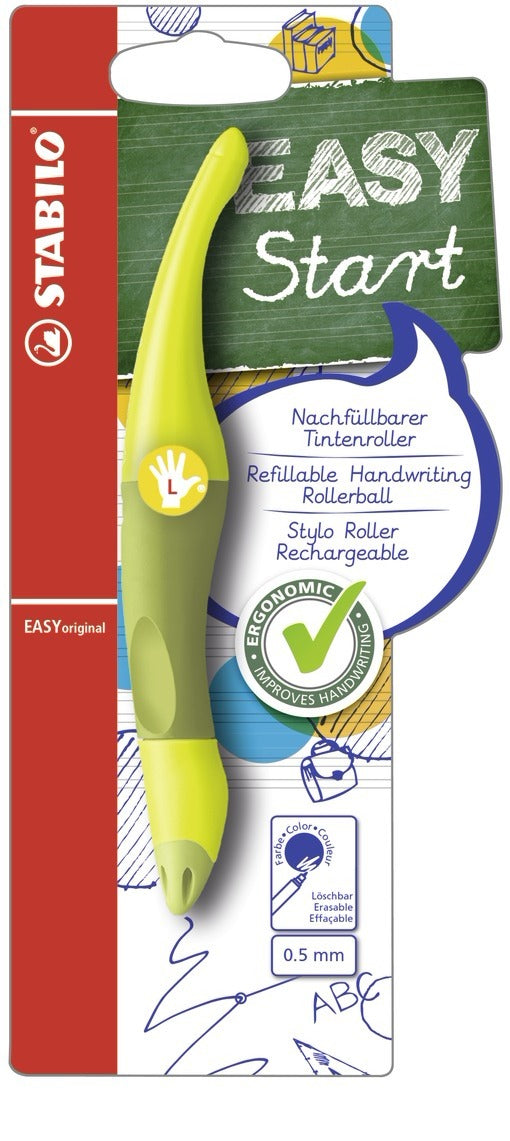 STABILO EASYoriginal Start – Tintenroller mit Kappe, 0,5 mm, blau, 1er Blister, für Linkshänder