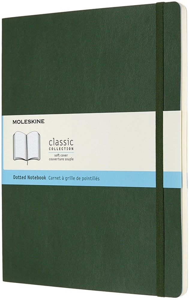 Moleskine Notizbuch, 250 × 190 mm, punktkariert, Fadenheftung, Softcover, 192 Seiten – Myrtengrün