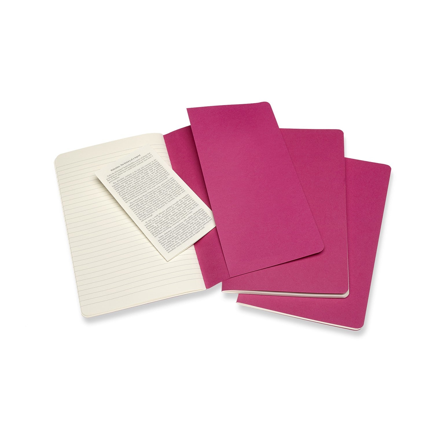 Moleskine Notizheft – 130 × 210 mm – 80 Blatt – 70 g/m² – Hardcover, heraustrennbar, Innentasche, pink