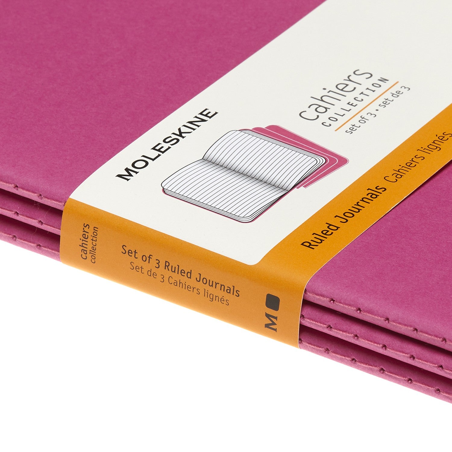 Moleskine Notizheft – 130 × 210 mm – 80 Blatt – 70 g/m² – Hardcover, heraustrennbar, Innentasche, pink