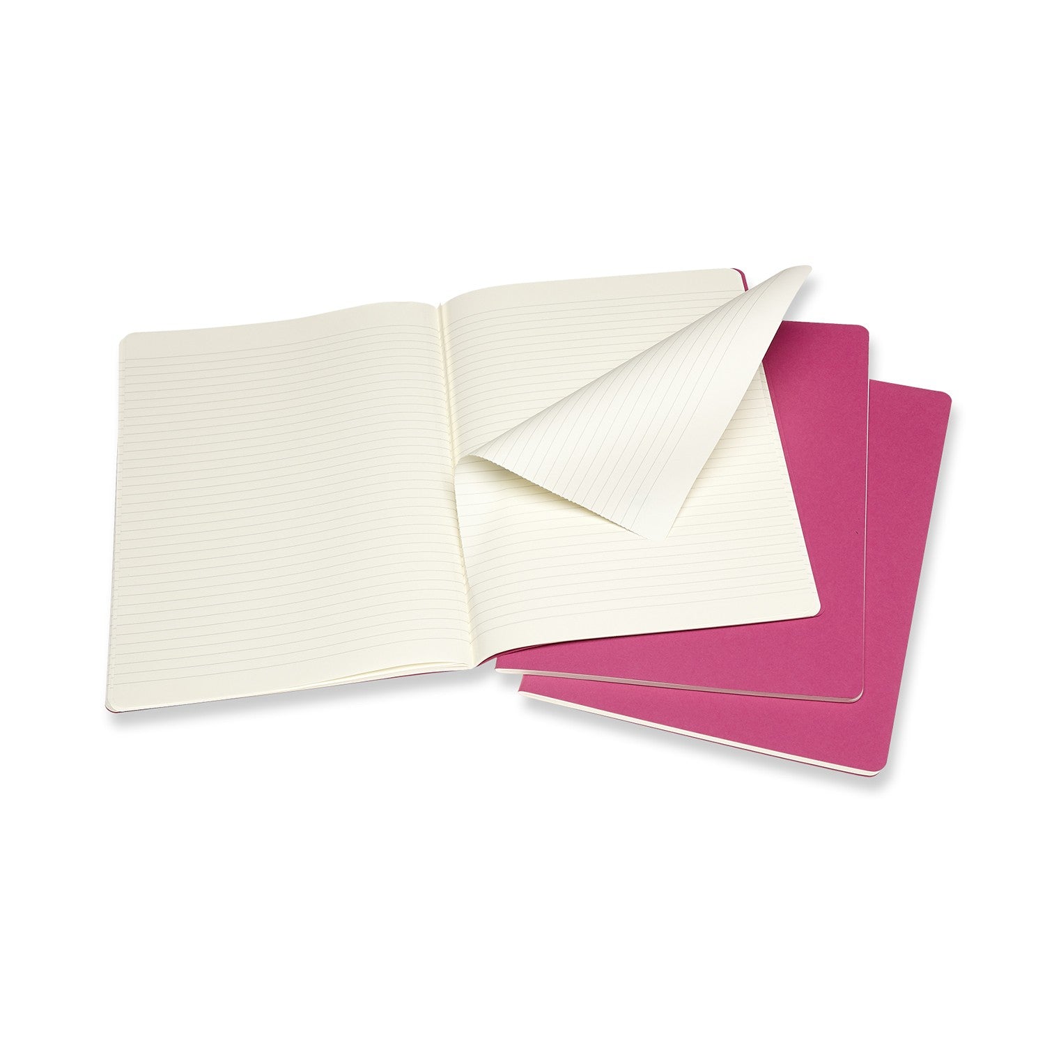 Moleskine Notizheft – 190 × 250 mm – liniert – 120 Blatt – 70 g/m² – Hardcover, abgerundete Kanten, pink