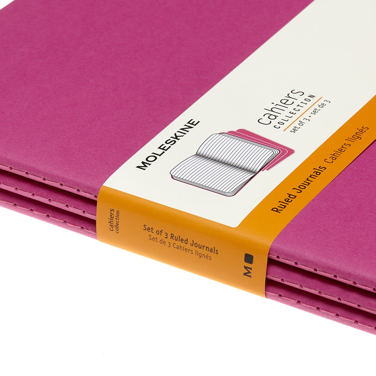 Moleskine Notizheft – 190 × 250 mm – liniert – 120 Blatt – 70 g/m² – Hardcover, abgerundete Kanten, pink
