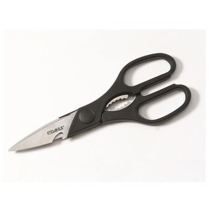 Dahle Schere 21,0 cm, für Rechtshänder – Edelstahl, Flaschenöffner, verzahnte Klingen, Schwarz