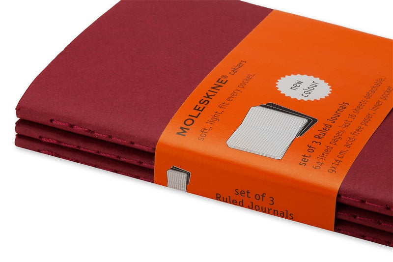 Moleskine Cahier Notizheft – A5 – liniert – Fadenheftung, perforiert, Einstecktasche