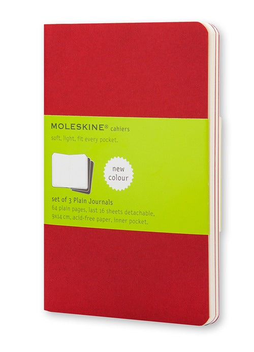 Moleskine Cahier Notizheft – A6 – Blanko – Fadenheftung, Perforiert, Einstecktasche