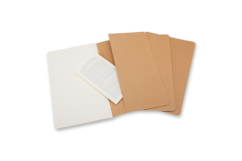 Moleskine Notizheft Cahiers Collection, Karton, 80 Seiten, 70 g/m² – Packpapierbraun, 3er-Pack
