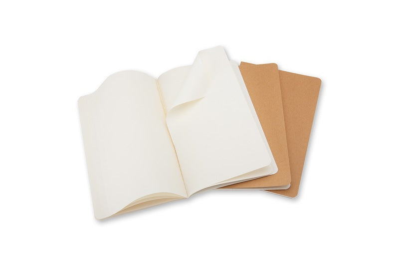 Moleskine Notizheft Cahiers Collection, Karton, 80 Seiten, 70 g/m² – Packpapierbraun, 3er-Pack