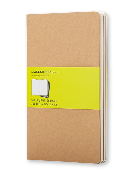 Moleskine Notizheft Cahiers Collection, Karton, 80 Seiten, 70 g/m² – Packpapierbraun, 3er-Pack