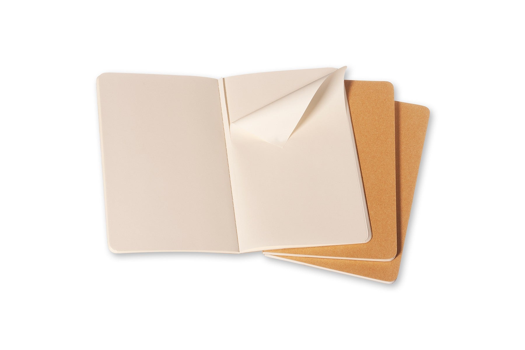 Moleskine Notizheft Cahiers Collection, Karton, 80 Seiten, 70 g/m² – Packpapierbraun, 3er-Pack