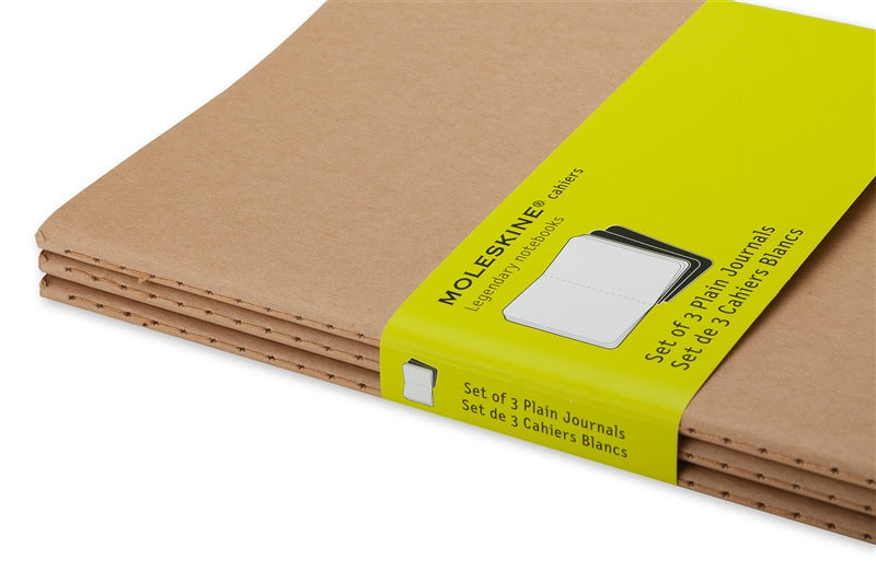 Moleskine Notizheft Cahiers Collection, Karton, 80 Seiten, 70 g/m² – Packpapierbraun, 3er-Pack