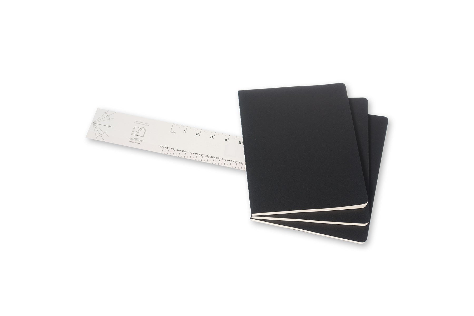 Moleskine Notizheft, 190 × 250 mm, blanko, Fadenheftung, Karton, 120 Seiten, 70 g/m² – schwarz, 3er-Pack