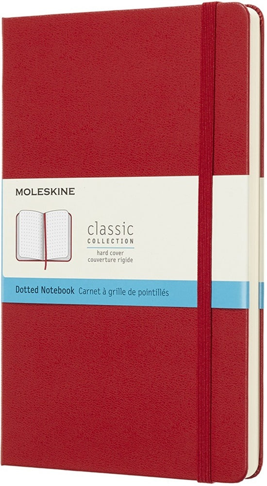 Moleskine Notizbuch Classic, A5, punktkariert, Hardcover, 70 g/m² – scharlachrot