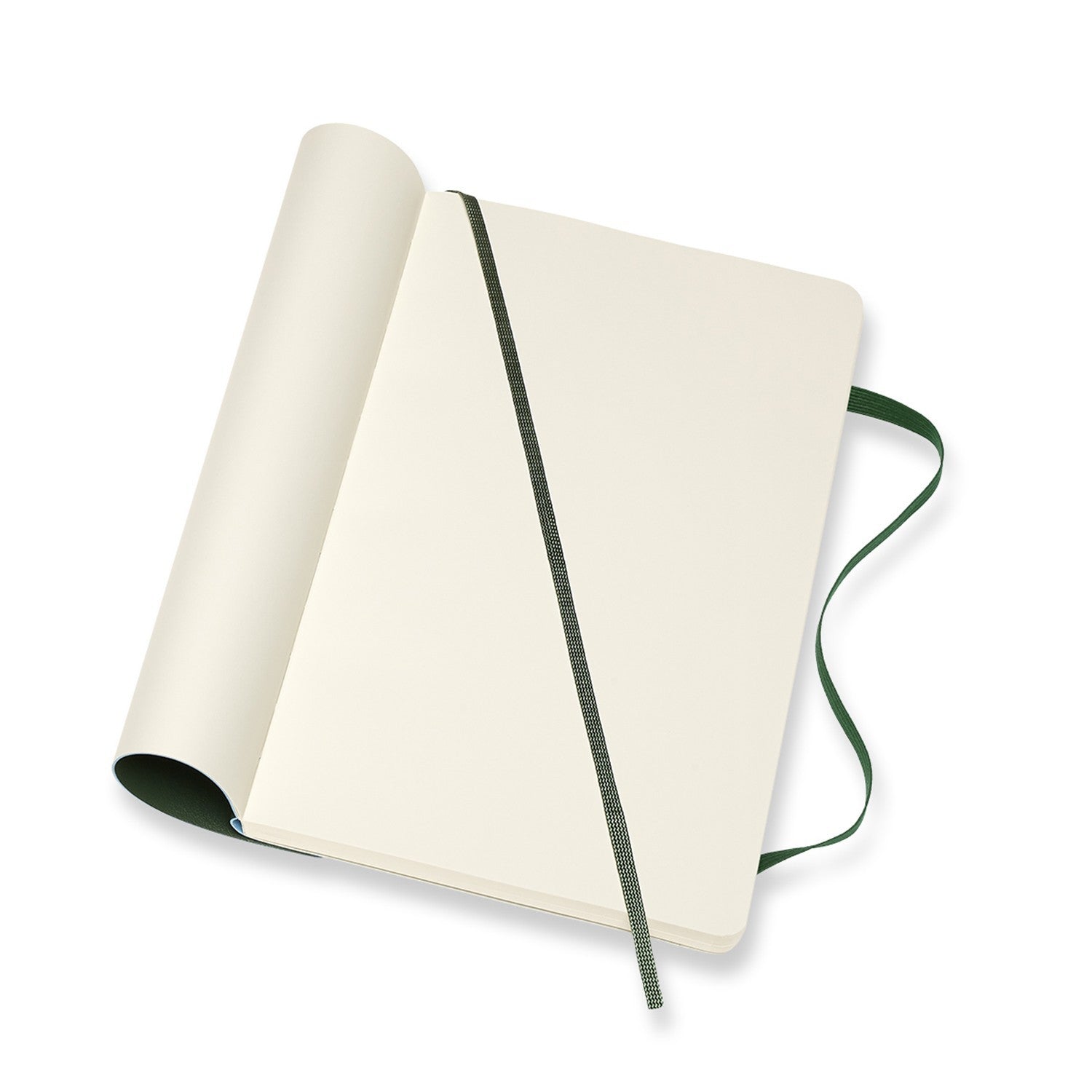 Moleskine Notizbuch, 190 × 250 mm, blanko, Fadenheftung, Softcover, 192 Seiten, 70 g/m² – grün