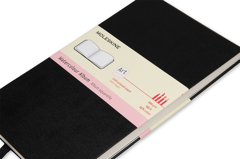 Moleskine Skizzenbuch A5 – Blanko, Hardcover, Schwarz, Aquarell, abgerundete Ecken