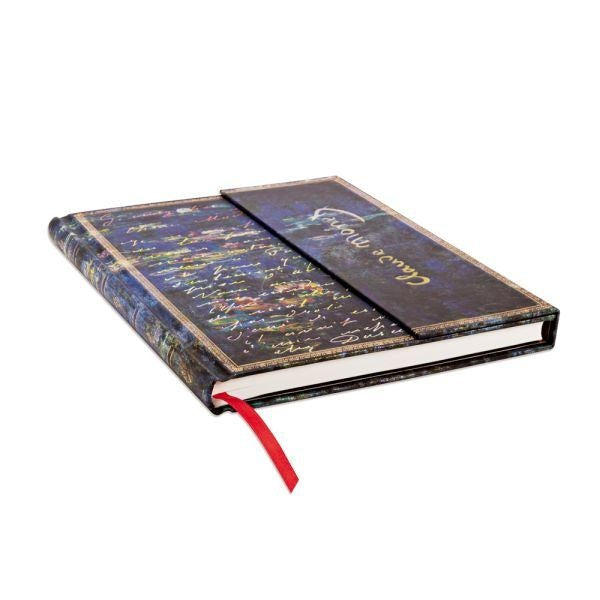 Paperblanks Monet Seerosen Notizbuch – 180 × 230 mm – blanko – 144 Seiten – magnetischer Klappverschluss