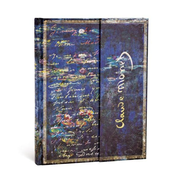 Paperblanks Monet Seerosen Notizbuch – 180 × 230 mm – blanko – 144 Seiten – magnetischer Klappverschluss