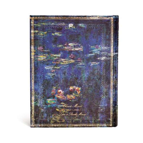 Paperblanks Monet Seerosen Notizbuch – 180 × 230 mm – blanko – 144 Seiten – magnetischer Klappverschluss