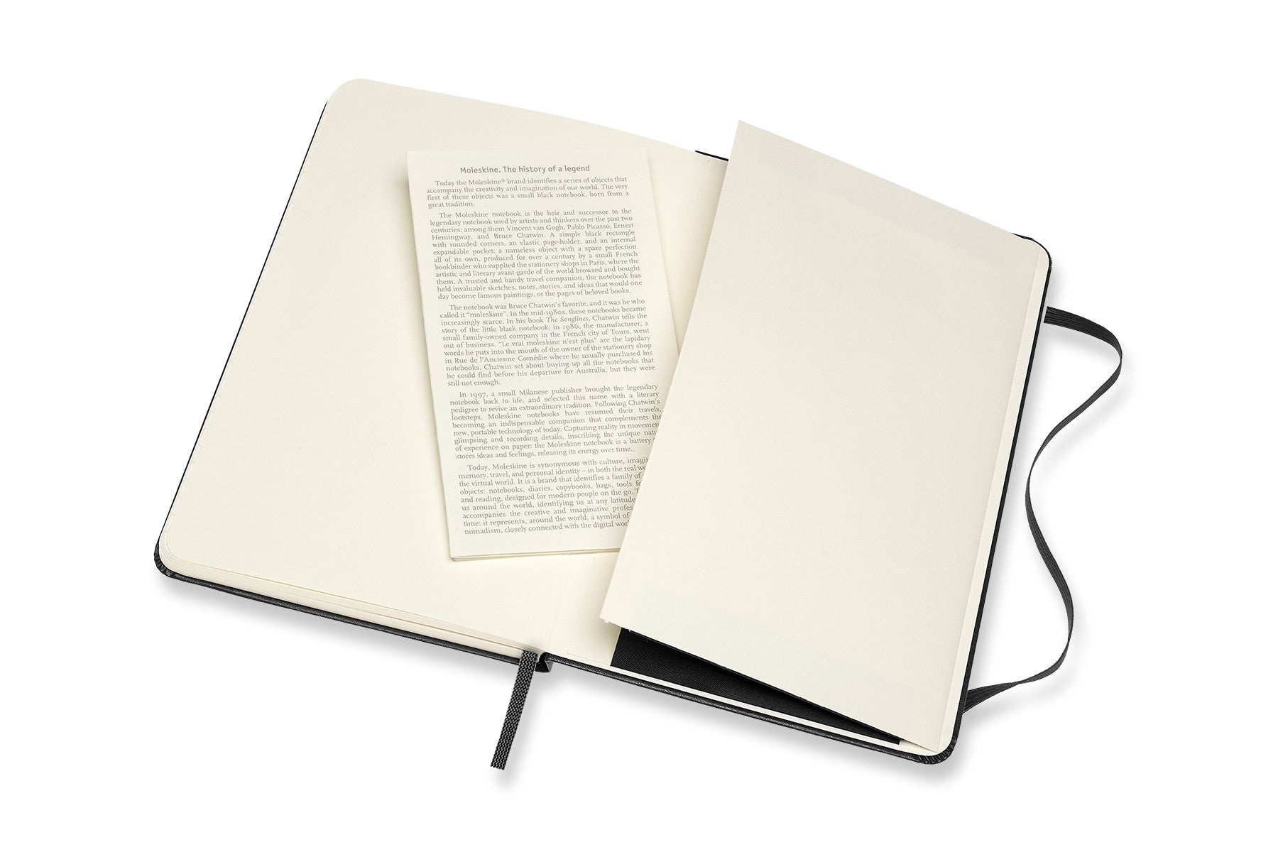 Moleskine Notizbuch – 115 × 180 mm – 70 g/m² – Hardcover, Gummiband, abgerundete Ecken, Schwarz, FSC