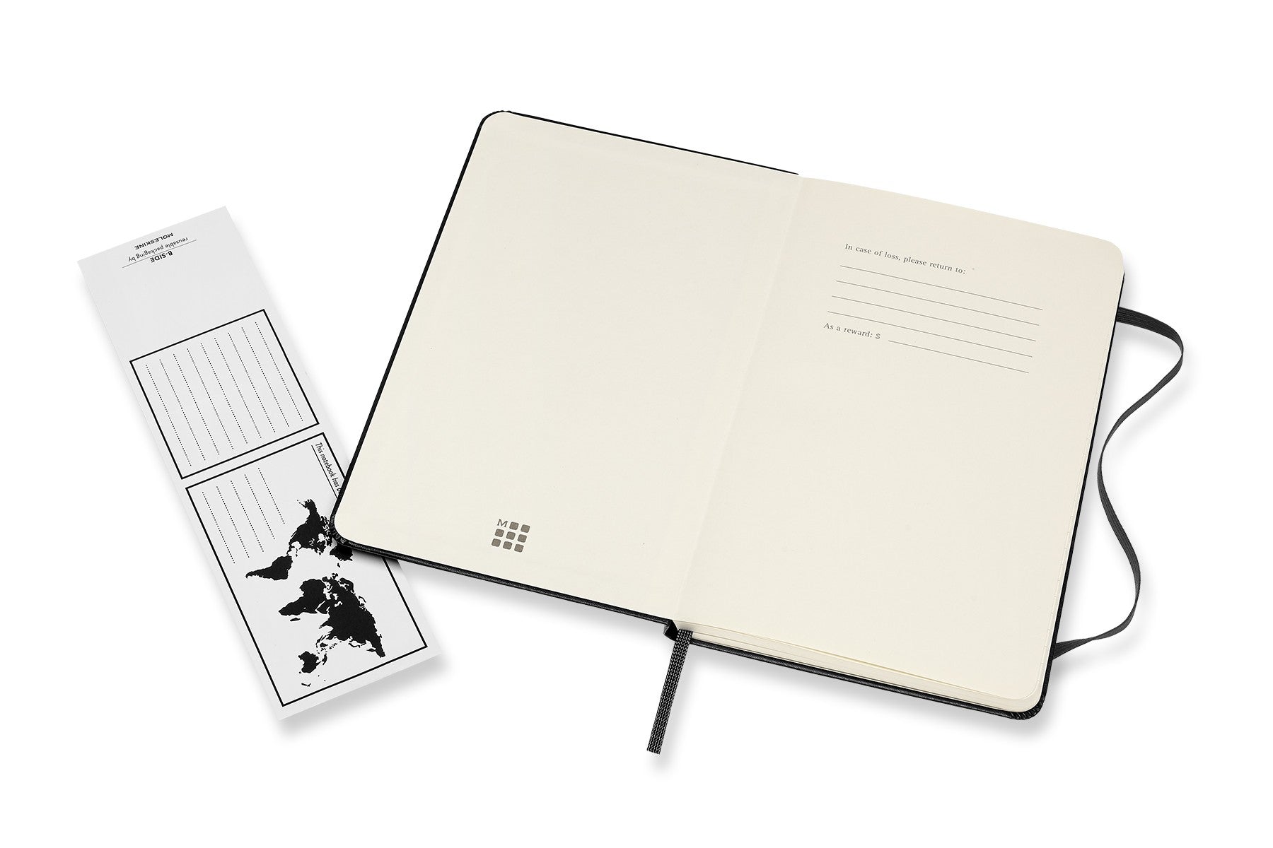 Moleskine Notizbuch, 115 × 180 mm, liniert, Leimbindung, Hardcover, 208 Seiten, 70 g/m² – schwarz