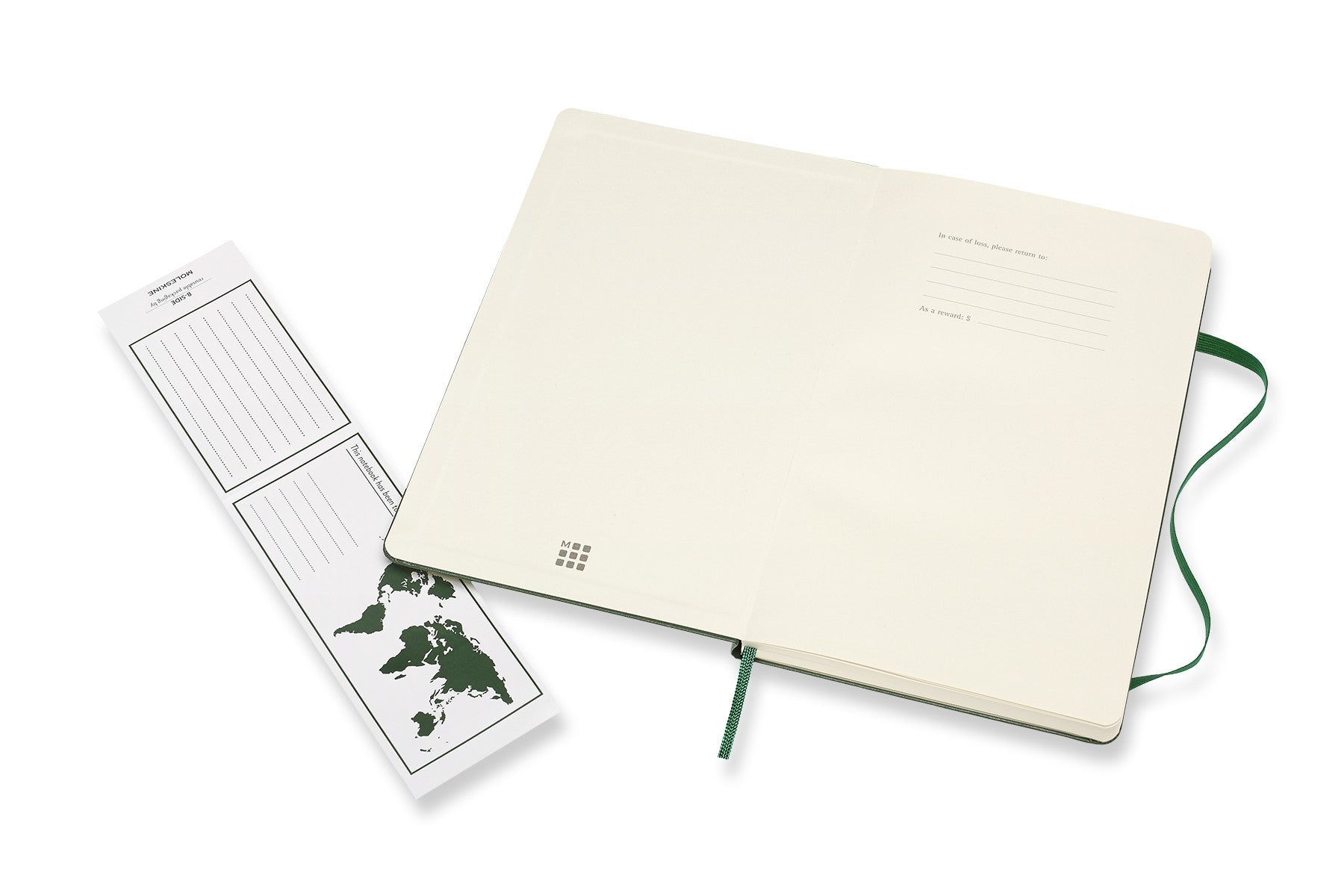 Moleskine Notizbuch – 13 × 21 cm, blanko, 240 Blatt, 70 g/m², Hardcover, grün