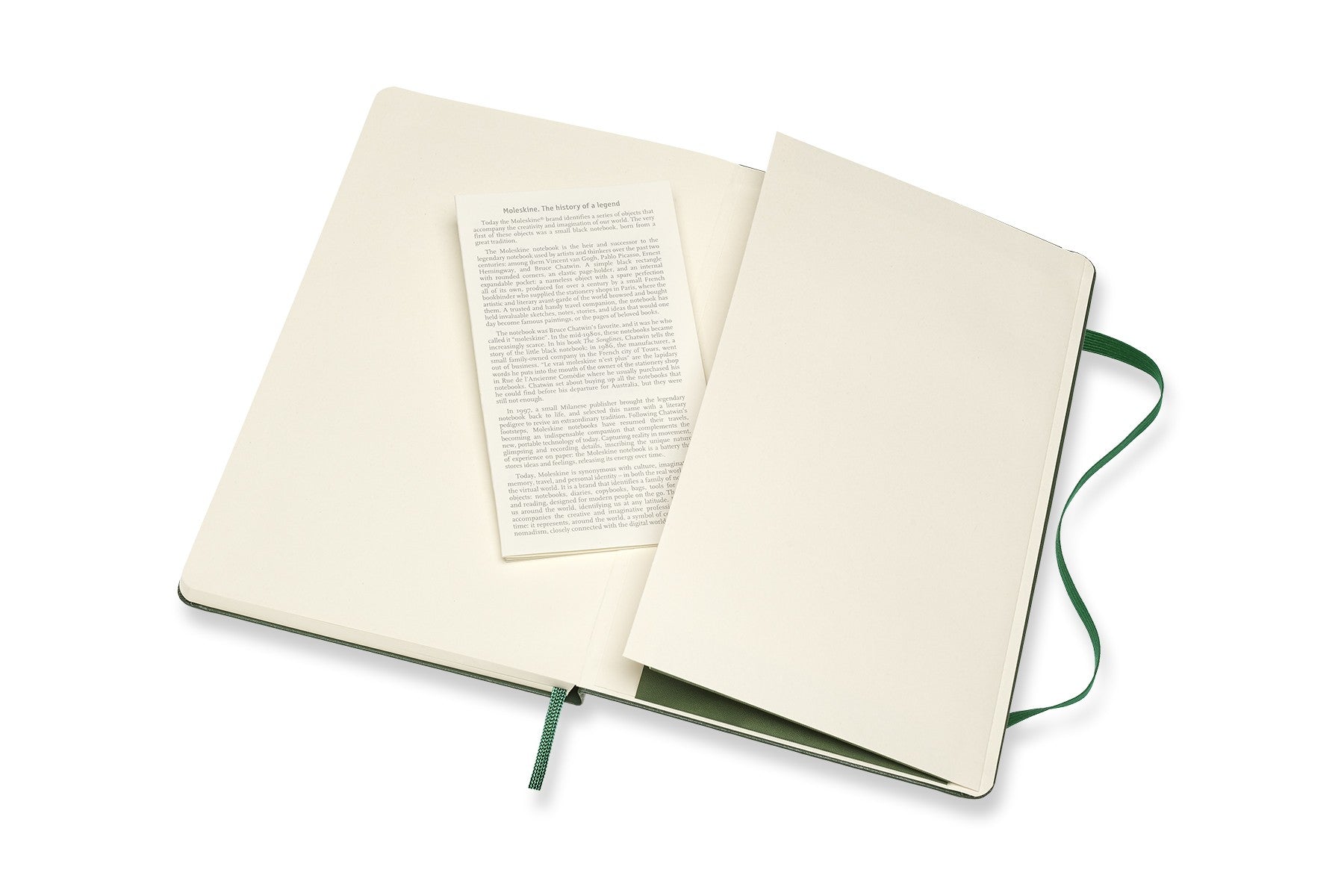 Moleskine Notizbuch – 13 × 21 cm, blanko, 240 Blatt, 70 g/m², Hardcover, grün