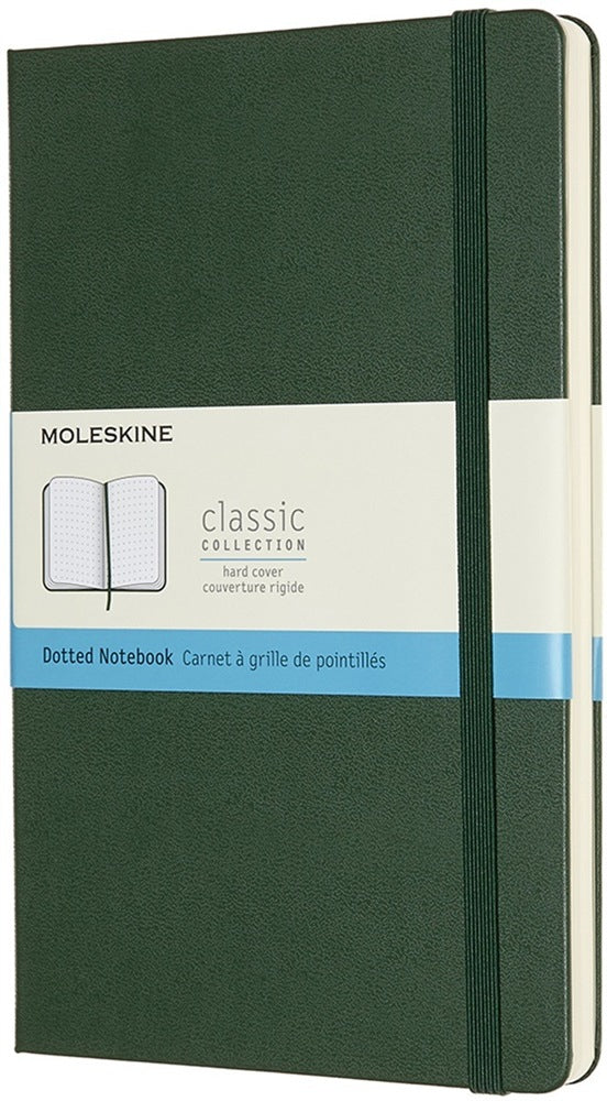 Moleskine Notizbuch – A5 – 240 Seiten – 70 g/m² – Hardcover, Gummiband, Lesezeichenband, Myrtengrün, FSC