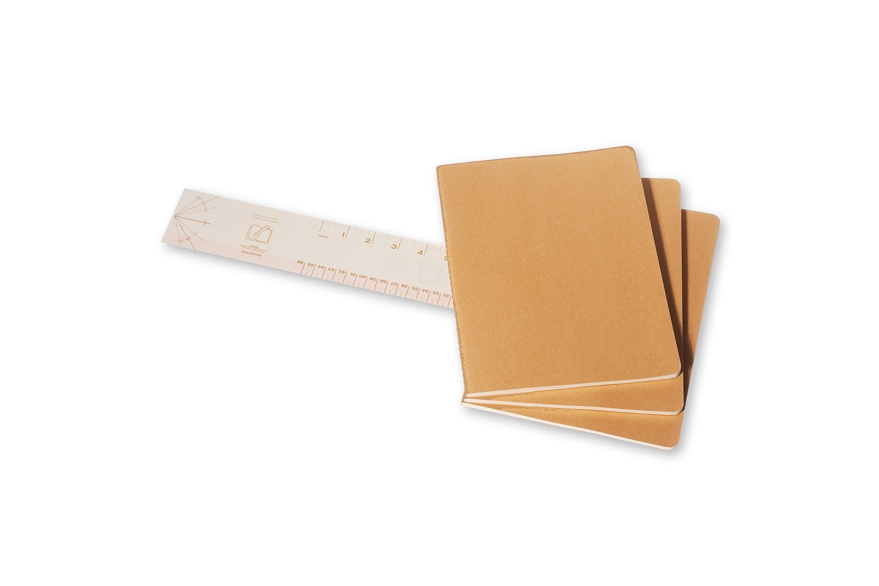 Moleskine Notizheft, Cahiers Kollektion, Karton, 120 Seiten, 70 g/m² – Packpapierbraun, 3er-Pack