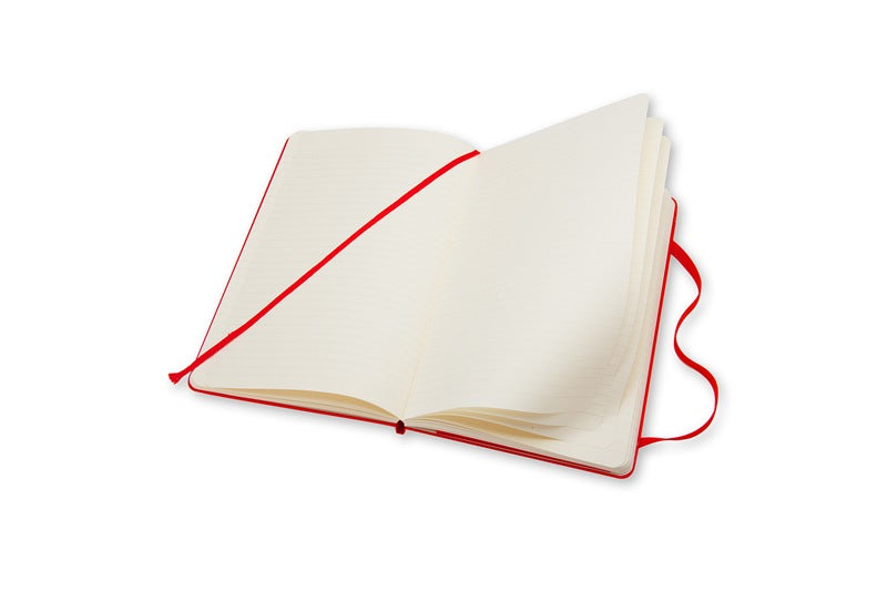Moleskine Notizbuch, 90 × 140 mm, liniert, Leimbindung, Hardcover, 192 Seiten, 70 g/m² – rot