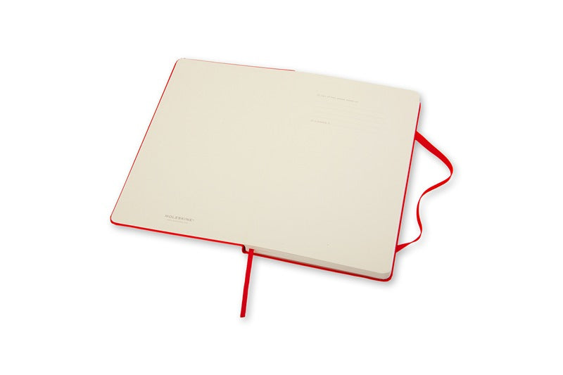 Moleskine Notizbuch – 90 × 140 mm – blanko – 192 Blatt – 70 g/m² – Hardcover, Gummiband, Lesezeichen, rot, FSC