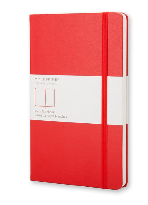 Moleskine Notizbuch, 130 × 210 mm, blanko, Leimbindung, Hardcover, 240 Seiten, 70 g/m² – rot