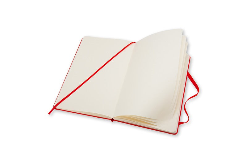Moleskine Notizbuch – 90 × 140 mm – blanko – 192 Blatt – 70 g/m² – Hardcover, Gummiband, Lesezeichen, rot, FSC