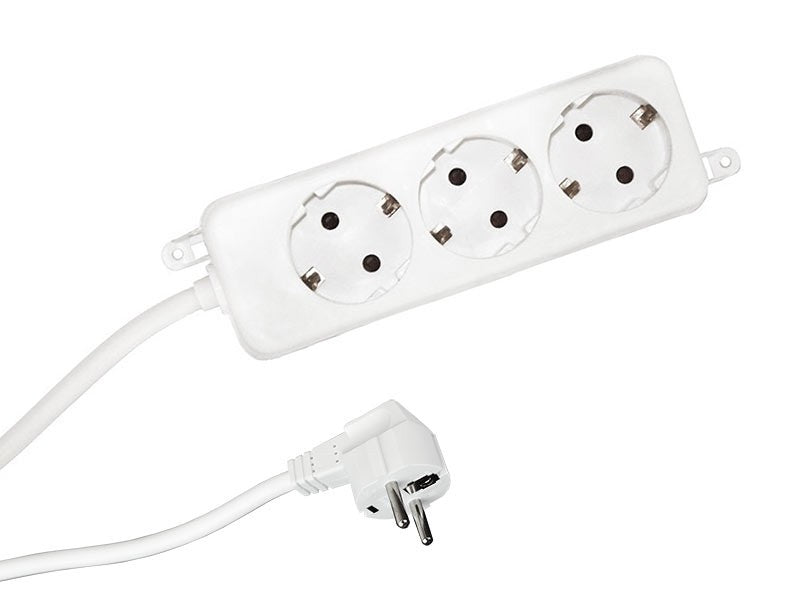 Bachmann SELLY – Steckdosenleiste, 3× Schuko (Typ F), 3 m, Stecker mit Schutzkontakt-Winkelstecker