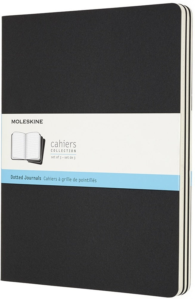 Moleskine Notizheft, punktkariert, Fadenheftung, Karton, 120 Seiten, 70 g/m² – schwarz, 3er-Pack
