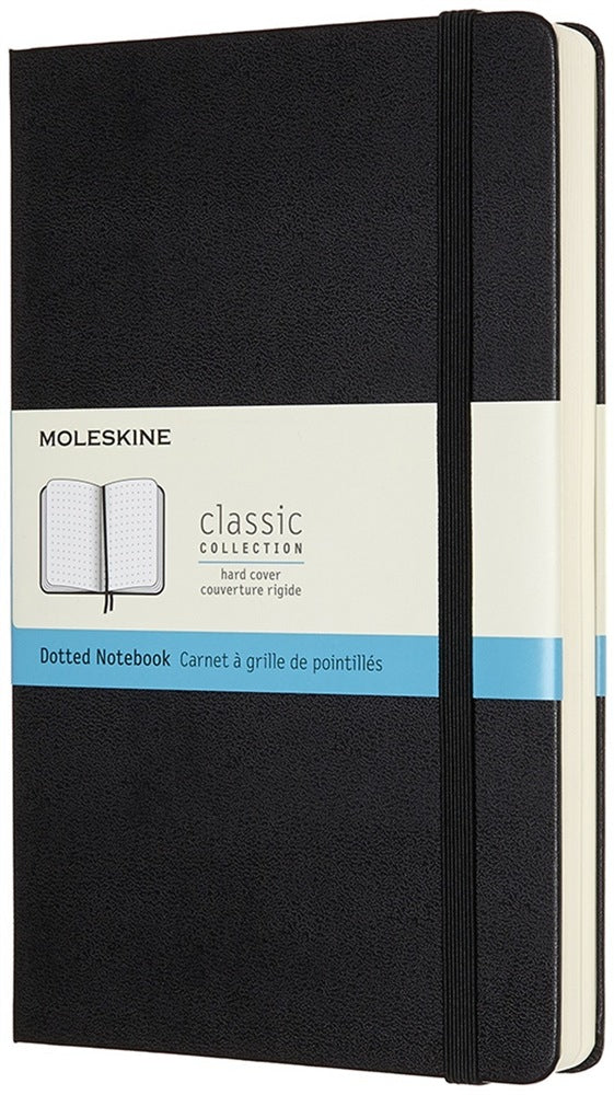 Moleskine Notizbuch Classic Collection, punktkariert, Leimbindung, Hardcover, 400 Seiten, 70 g/m² – schwarz