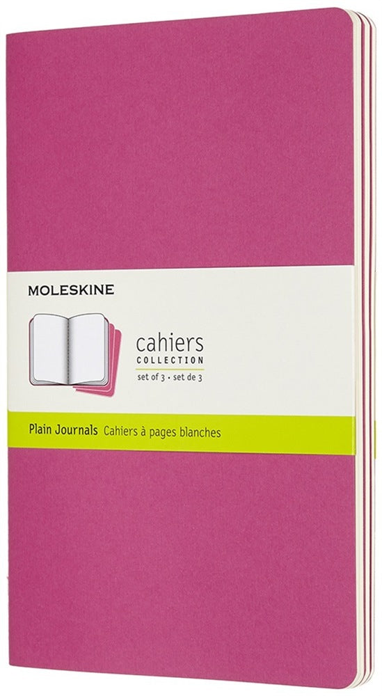 Moleskine Notizheft – 130 × 210 mm – perforiert, Innentasche, sichtbare Fadenheftung, pink, FSC, 3 Stück