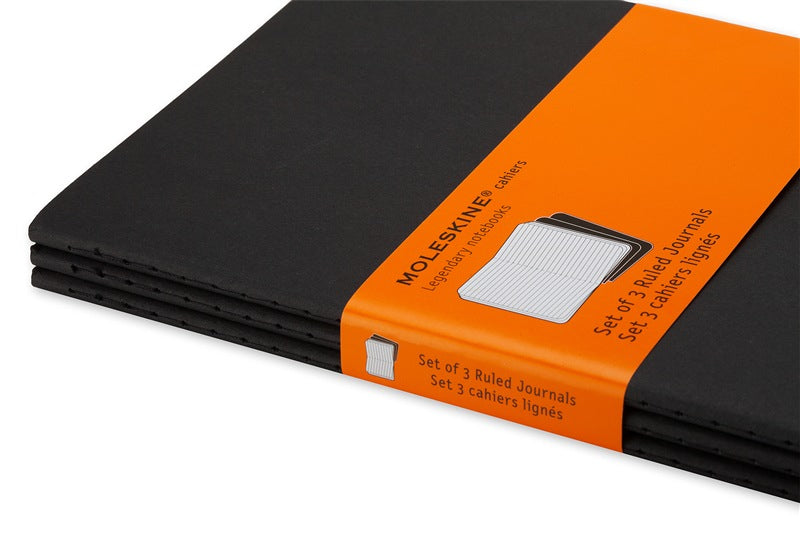 Moleskine Notizheft – 90 × 140 mm – perforiert, Innentasche, abgerundete Kanten, schwarz, 3 Stück