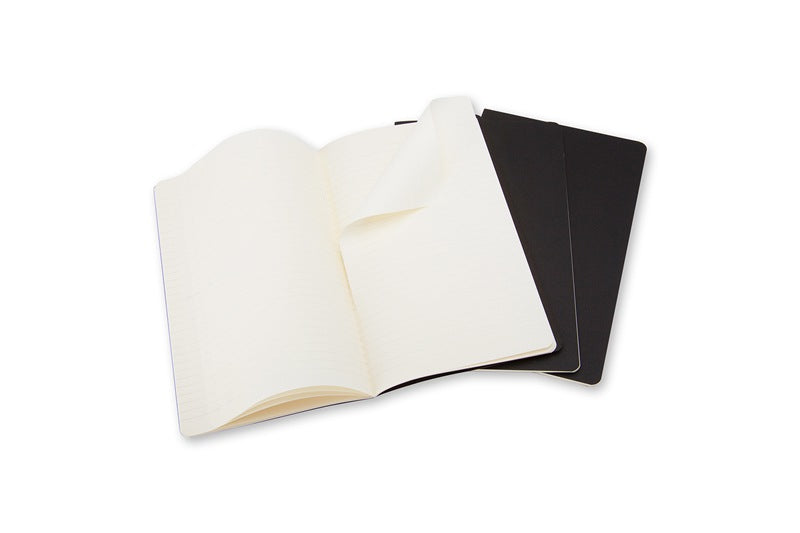 Moleskine Notizheft, 90 × 140 mm, liniert, Fadenheftung, Karton, 64 Seiten, 70 g/m² – schwarz, 3er-Pack