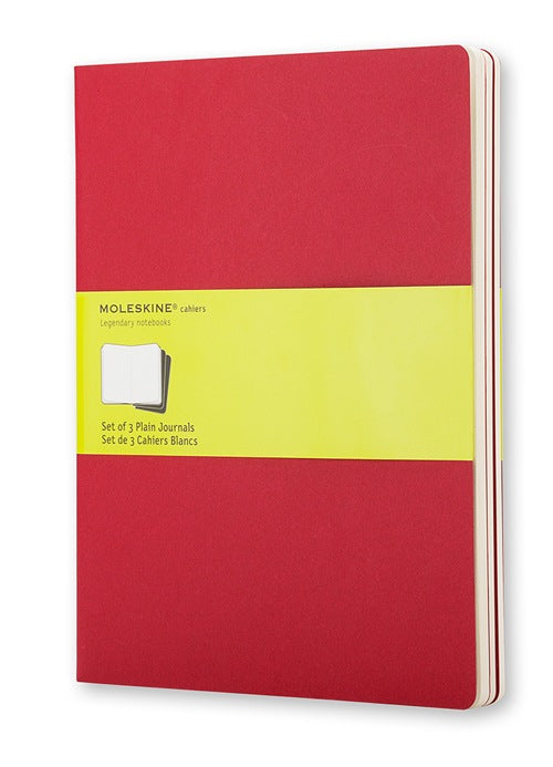 Moleskine Cahier XL Notizheft – 250 × 190 mm – blanko – Fadenheftung, perforiert, Innentasche, rot