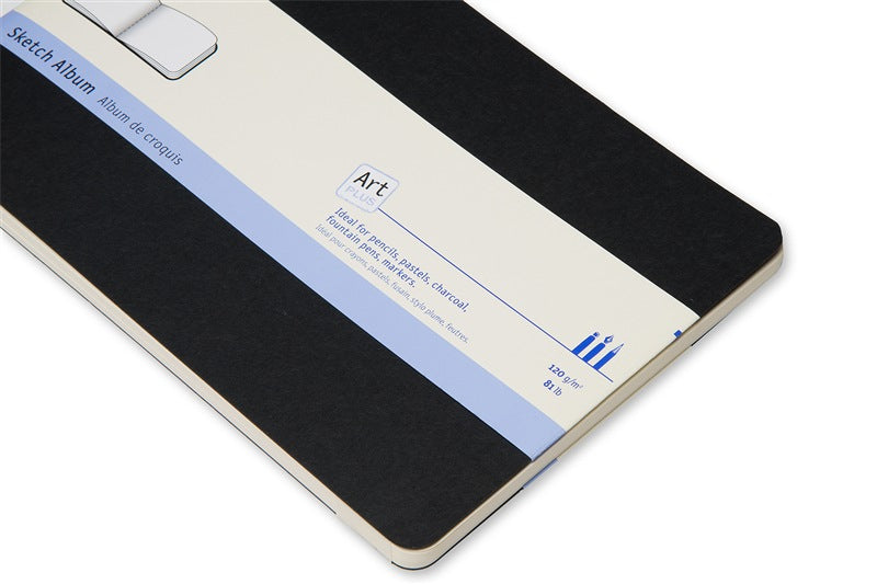 Moleskine Skizzenbuch Art Plus – 13 × 21 cm – 120 g/m² – Softcover – 88 Seiten – elfenbeinweiss – Schwarz