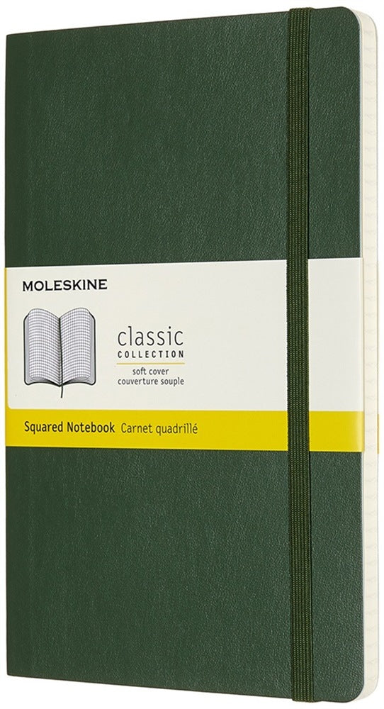 Moleskine Classic Notizbuch – A5 – kariert – 240 Seiten – Hardcover, Gummiband, Lesezeichen, Myrtengrün