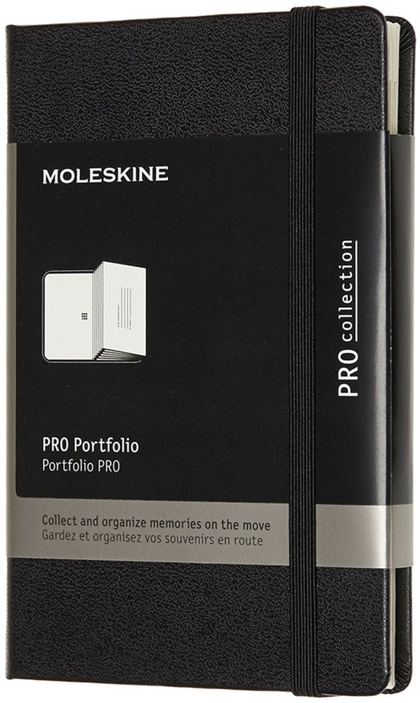 Moleskine Dokumentenmappe – 140 × 90 × 16 mm, Gummiband, Karton, Textil, Schwarz