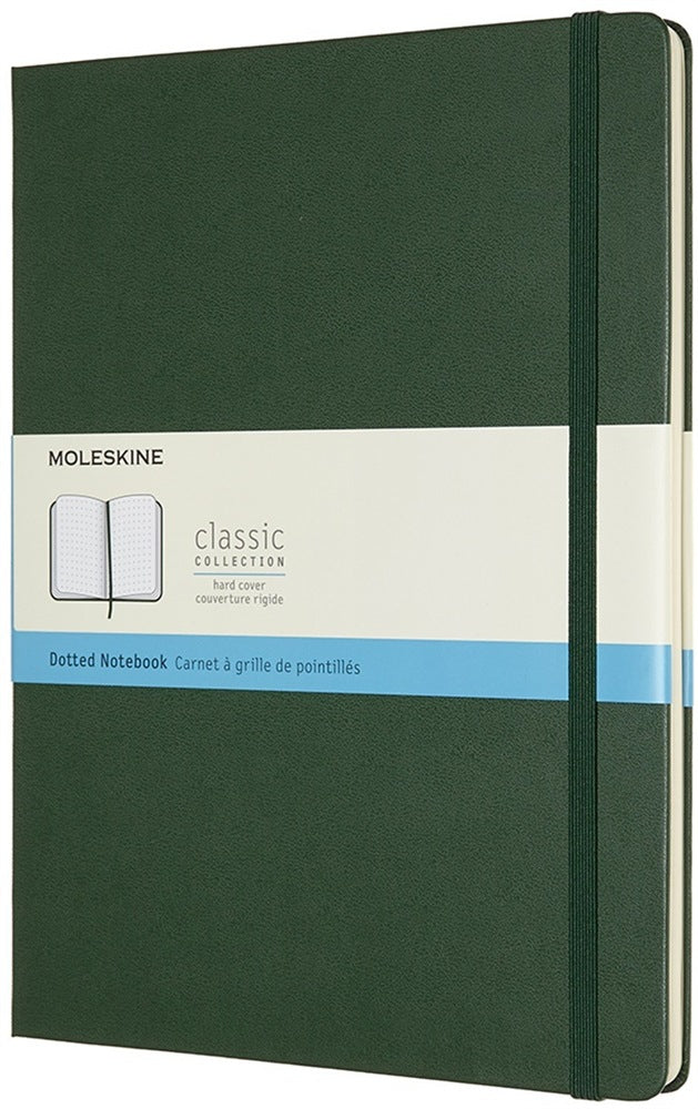 Moleskine Notizbuch, 250 × 190 mm, punktkariert, Hardcover, 192 Seiten, 70 g/m² – Myrtengrün