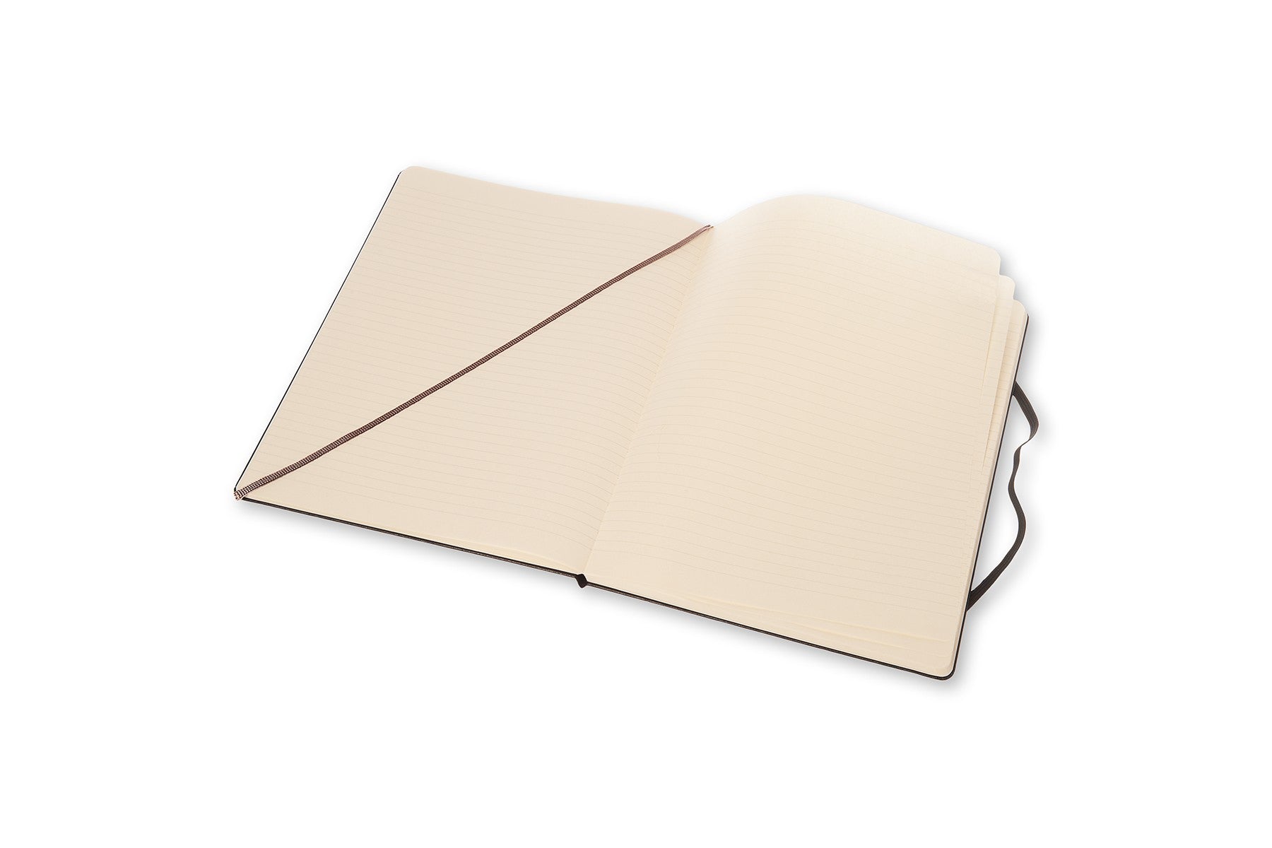 Moleskine Notizbuch, 190 × 250 mm, liniert, Fadenheftung, Hardcover, 192 Seiten, 70 g/m² – schwarz