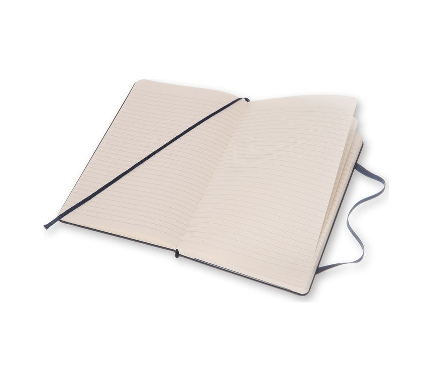 Moleskine Notizbuch A5, liniert, Fadenheftung, Hardcover, 240 Seiten, 70 g/m² – dunkelblau