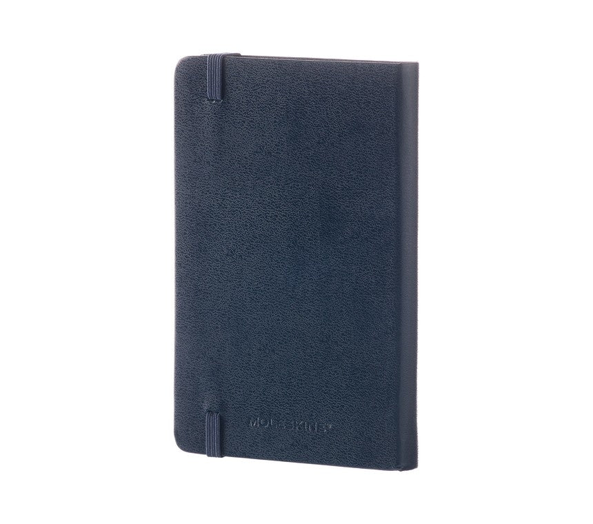 Moleskine Notizbuch – 90 × 140 mm – 192 Blatt – 70 g/m² – Hardcover, Gummiband, Innentasche, blau, FSC