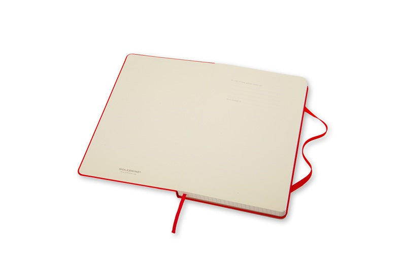 Moleskine Notizbuch, 130 × 210 mm, kariert, Leimbindung, Hardcover, 240 Seiten, 70 g/m² – rot