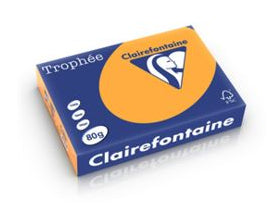 Clairefontaine Kopierpapier – A4, 80 g/m², Mandarine – für Inkjet/Laser – FSC, EU Ecolabel – 500 Blatt