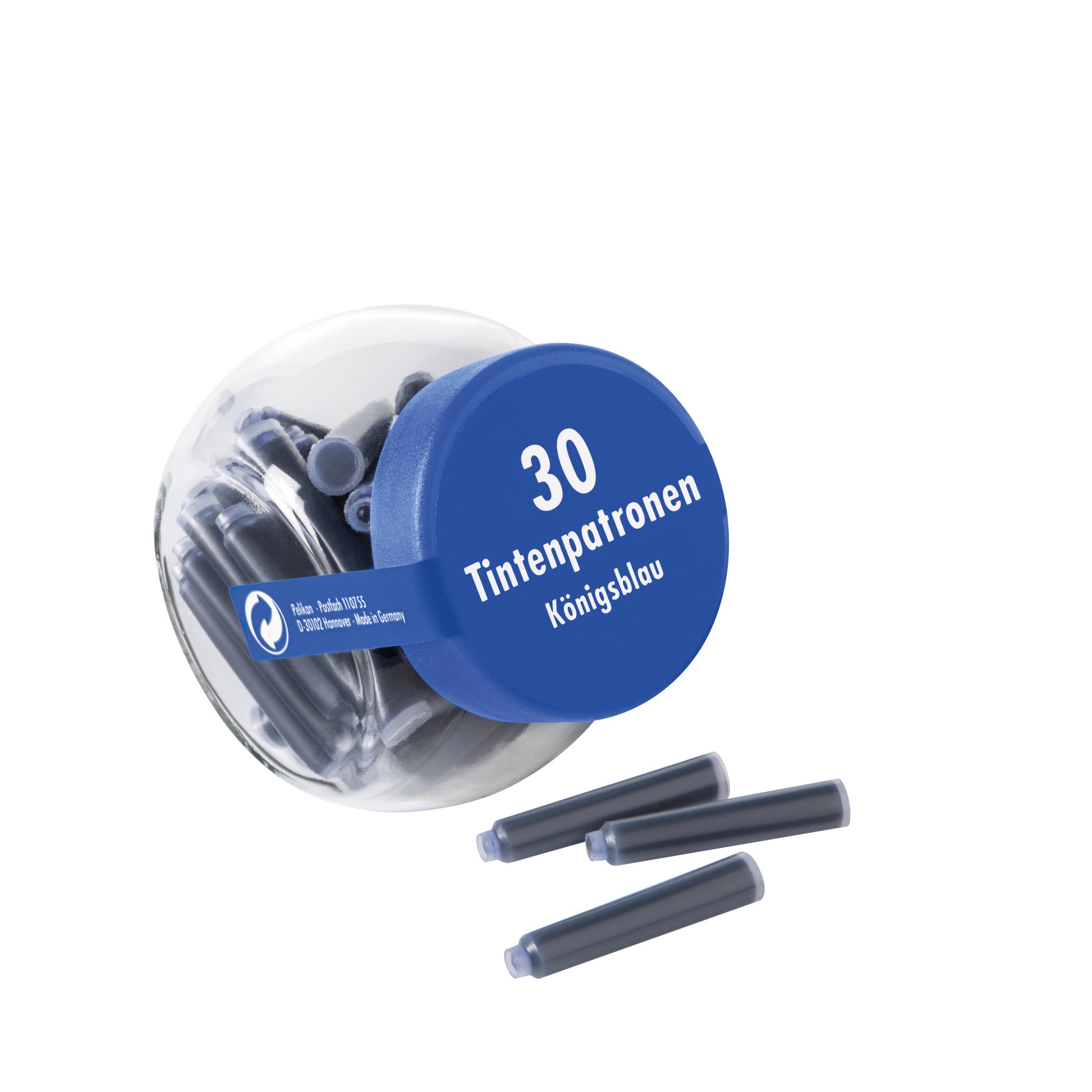 Pelikan 154963 Füllhalter-Patrone – Blau, für Füllfederhalter, 30er-Pack
